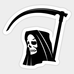 Death Skull With Scythe Sticker